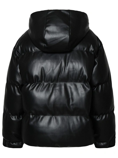 Shop Stella Mccartney Altermat Black Imitation Leather Down Jacket