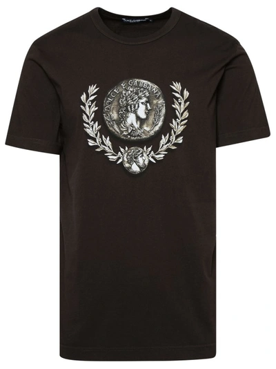 Shop Dolce & Gabbana Brown Cotton T-shirt