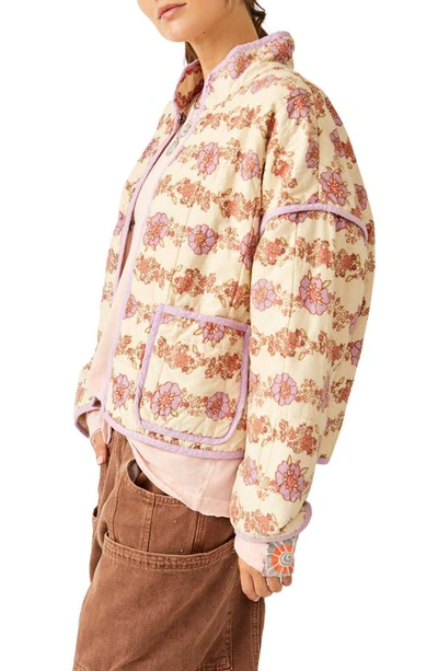 Shop Free People Chloe Floral Print Jacket In Tea Combo