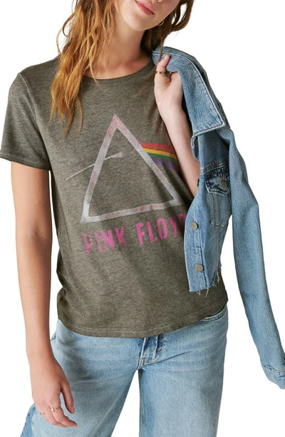 Shop Lucky Brand Pink Floyd Sparkle Graphic T-shirt In Pirate Black