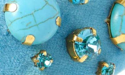Shop Lele Sadoughi Pebble Crystal Alice Headband In Turquoise