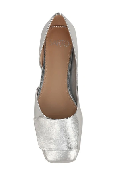 Sarto By Franco Sarto Tracy Half D'orsay Flat In Silver