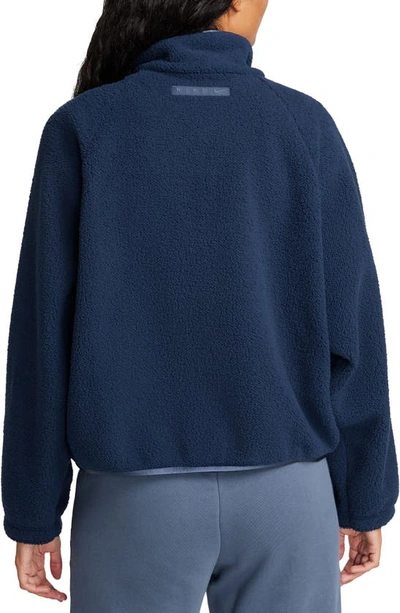 Shop Nike Sportswear High Pile Fleece Jacket In Midnight Navy/ Diffused Blue