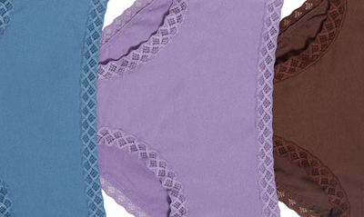 Shop Natori 3-pack Cotton Full Briefs In Blue/ Purple/ Java