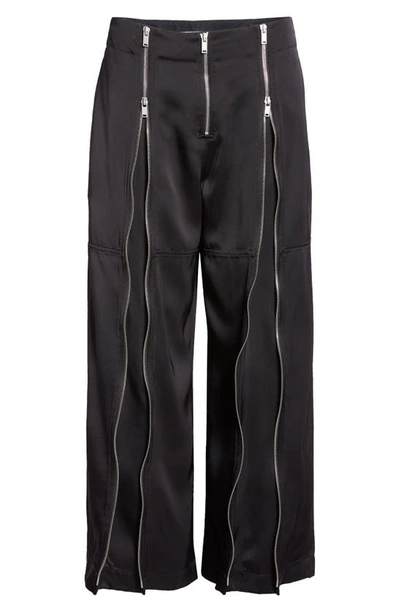 Shop Jil Sander Zip Detail Cropped Pants In Black