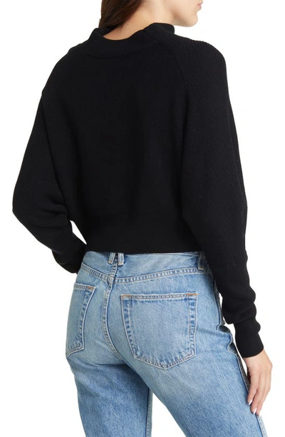 Shop Allsaints Ridley Cowl Neck Wool & Cashmere Crop Sweater In Black