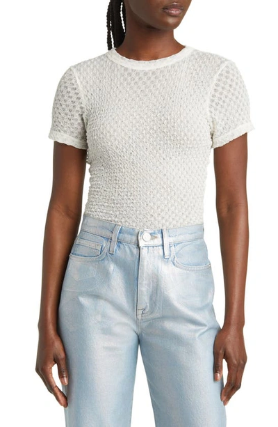 Shop Frame Textured Mesh T-shirt In Off White