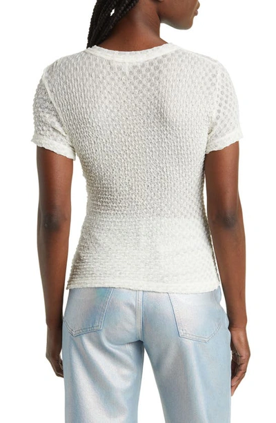 Shop Frame Textured Mesh T-shirt In Off White