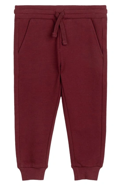Shop Miles Baby Kids' French Terry Joggers In Burgundy