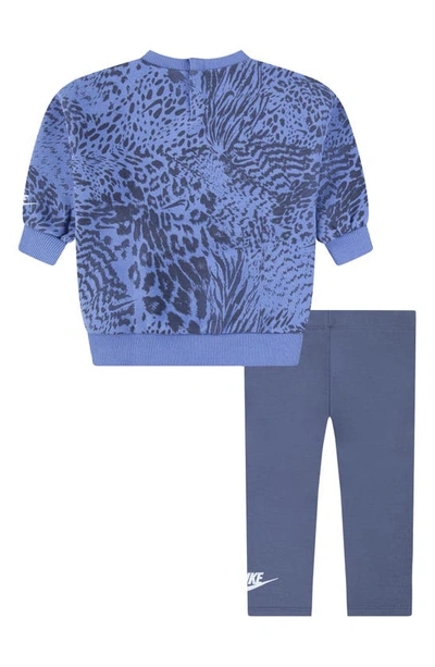 Nike Home Swoosh Home Sweatshirt & Leggings Set In Diffused Blue