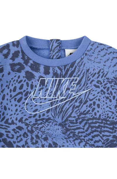 Shop Nike Home Swoosh Home Sweatshirt & Leggings Set In Diffused Blue