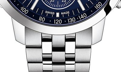Tissot Prc 200 Chronograph Quartz Blue Dial Mens Watch T114.417.11.047.00 In Silver/blue