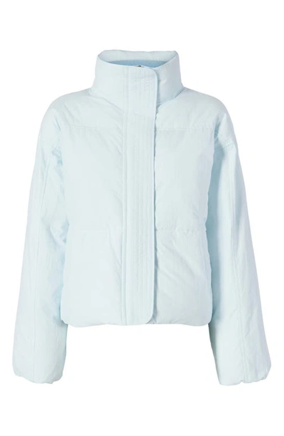 Shop Bandier Crop Puffer Jacket In Ice Melt