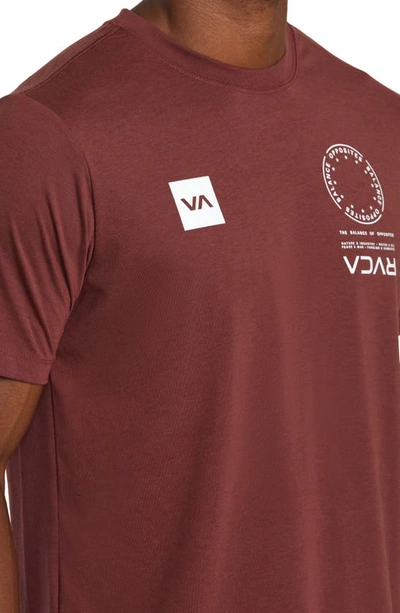 Shop Rvca Va Mark Performance Graphic T-shirt In Burgundy
