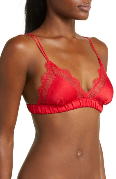 Shop Love Stories Love Lace Satin Bralette In Red