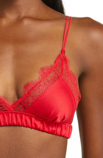 Shop Love Stories Love Lace Satin Bralette In Red