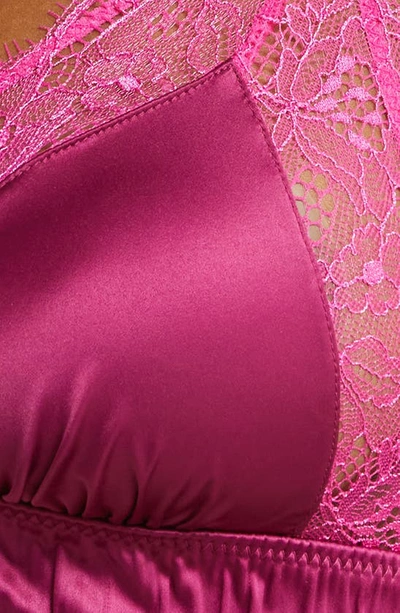 Shop Love Stories Love Lace Satin Bralette In Burgundy Pink