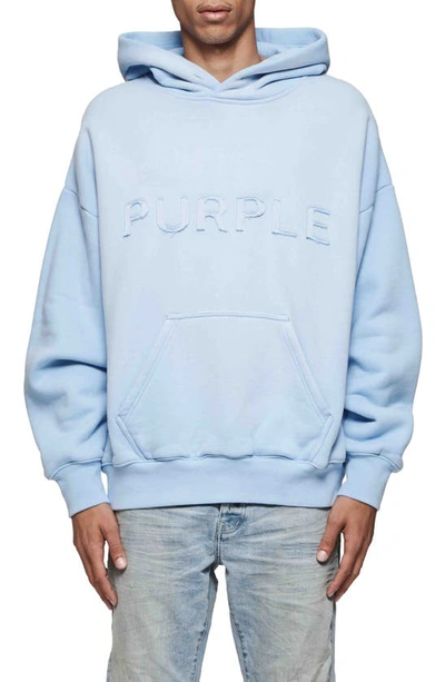 Shop Purple Brand Logo Appliqué Oversize Heavyweight Fleece Hoodie In Blue