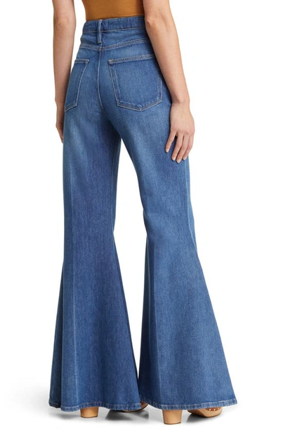 Frame Le Easy Flare Raw Hem Jeans In Lago Di Como