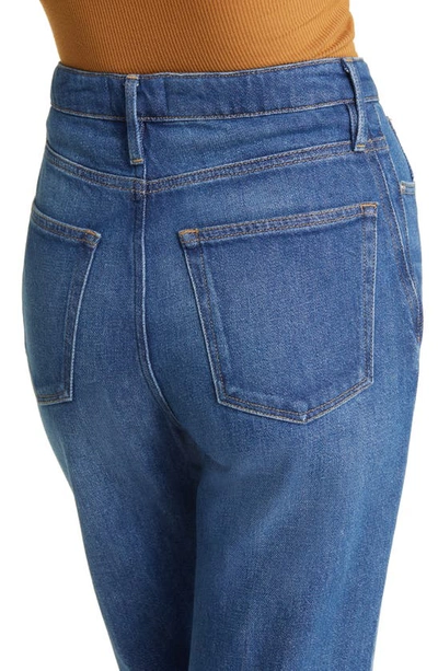 Frame Le Easy Flare Raw Hem Jeans In Lago Di Como