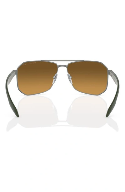Shop Prada 62mm Oversize Gradient Polarized Pillow Sunglasses In Rubber Gunmetal