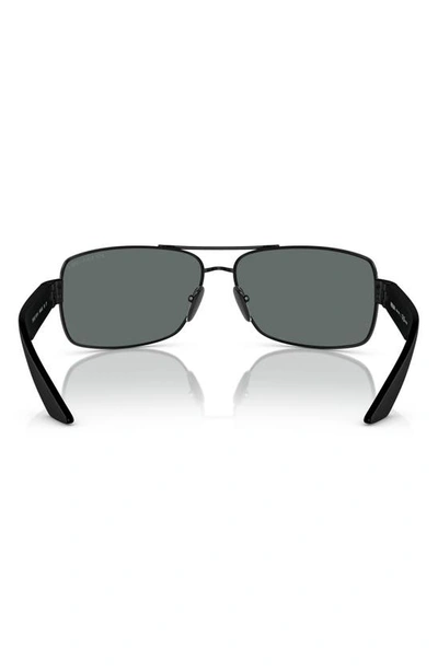 Shop Prada 65mm Oversize Polarized Pillow Sunglasses In Black