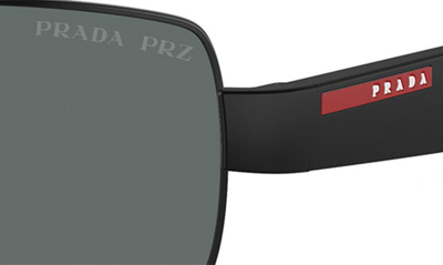 Shop Prada 65mm Oversize Polarized Pillow Sunglasses In Black