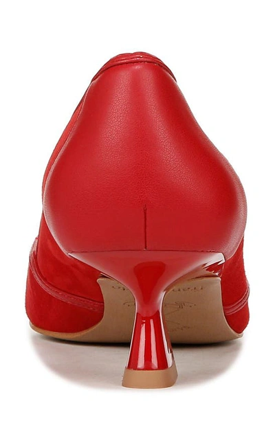 Franco Sarto Darcy Womens Leather Pointed Toe Kitten Heels In Red