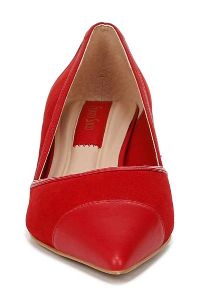 Franco Sarto Darcy Womens Leather Pointed Toe Kitten Heels In Red