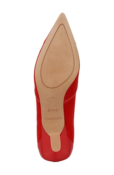 Franco Sarto Darcy Womens Leather Pointed Toe Kitten Heels In Red