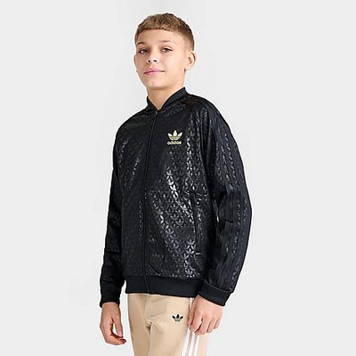 Shop Adidas Originals Adidas Kids' Originals Mono Superstar Track Jacket In Black