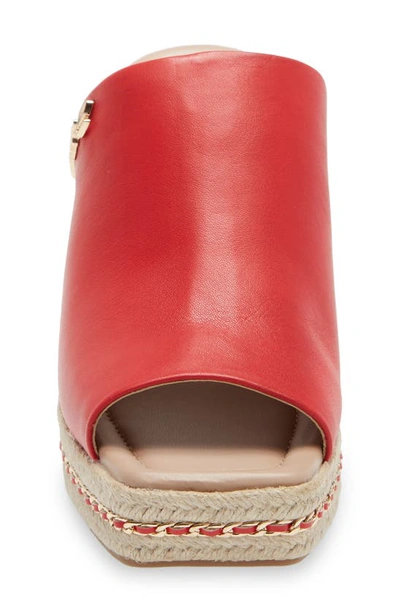Shop Karl Lagerfeld Paris Espadrille Wedge Sandal In Tomato Leather