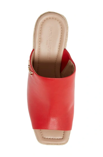 Shop Karl Lagerfeld Paris Espadrille Wedge Sandal In Tomato Leather