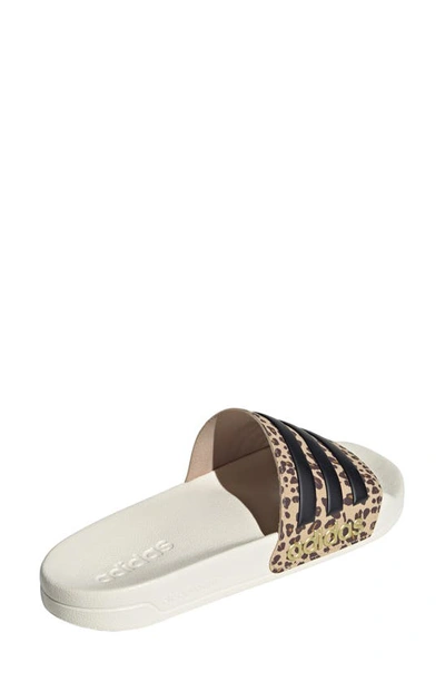 Adidas Originals Adilette Shower Slide Sandal In Off White/black/beige