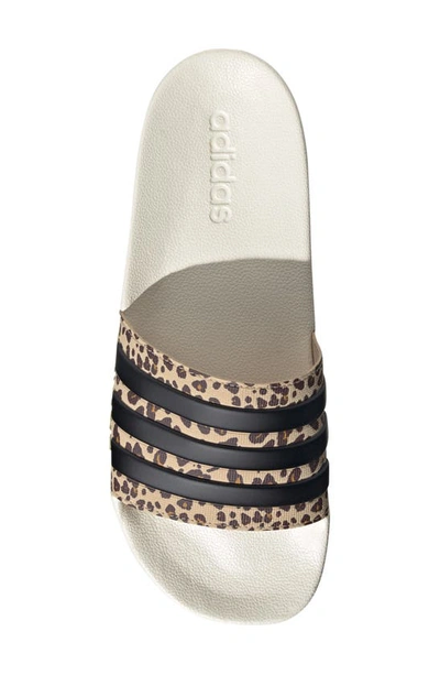 Adidas Originals Adilette Shower Slide Sandal In Off White/black/beige