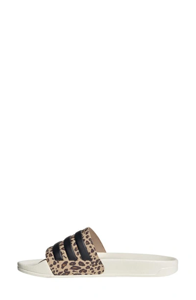 Adidas Originals Adilette Shower Slide Sandal In Off White/black/beige