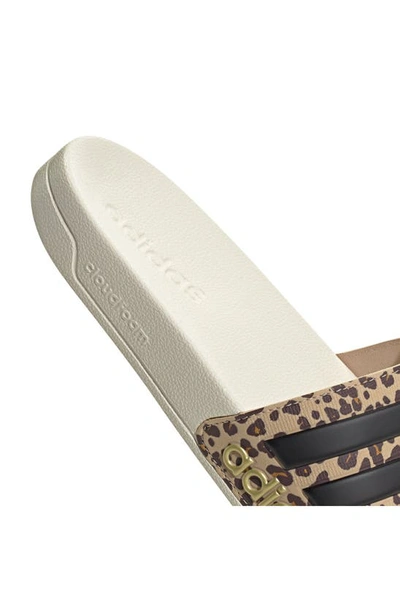 Adidas Originals Adilette Shower Slide Sandal In Off White/black/beige