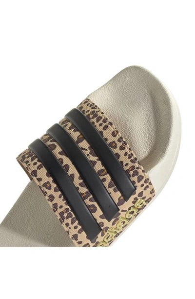 Adidas Originals Adilette Shower Slide Sandal In Off White/black/beige
