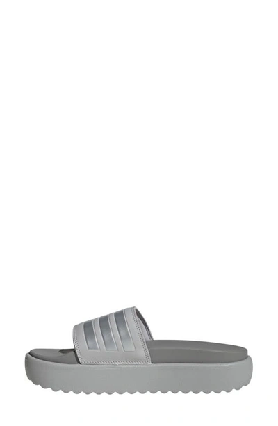 Shop Adidas Originals Adidas Adilette Sandal In Grey 2/silver Met./grey