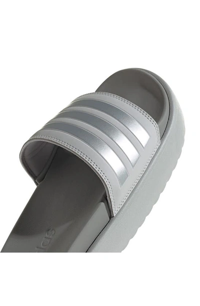 Shop Adidas Originals Adidas Adilette Sandal In Grey 2/silver Met./grey