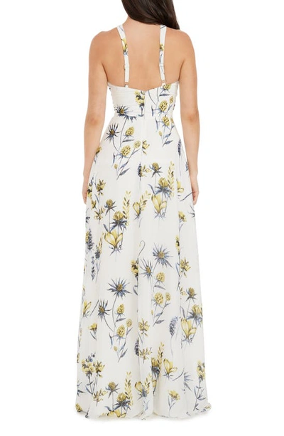 Shop Dress The Population Brenna Floral Sheath Gown In White Multi