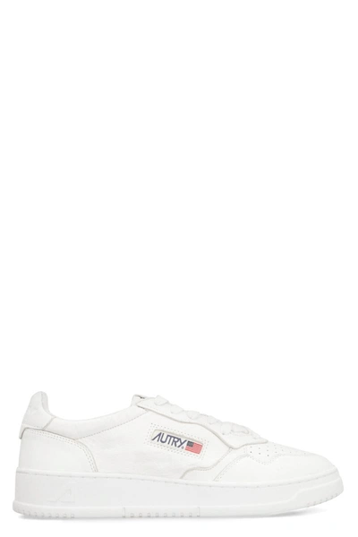 Shop Autry Medalist  Leather Low-top Sneakers In White