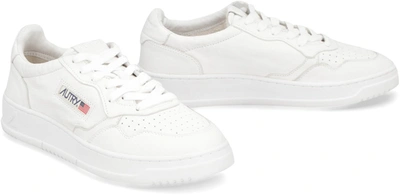 Shop Autry Medalist  Leather Low-top Sneakers In White