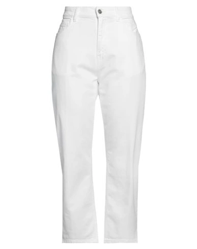 Shop Jucca Woman Jeans White Size 31 Cotton, Elastane