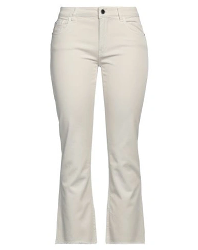 Shop Re-hash Re_hash Woman Pants Ivory Size 28 Cotton, Elastane In White