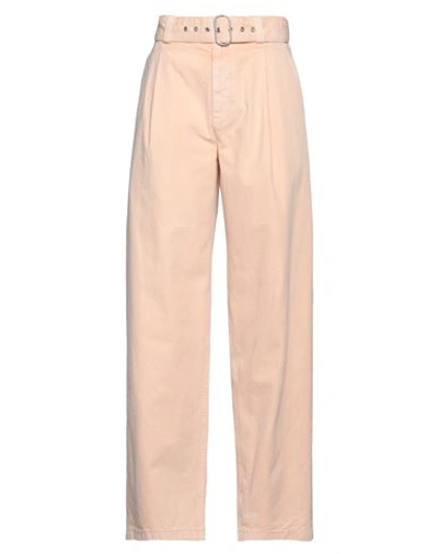 Shop Jil Sander Woman Pants Apricot Size 4 Cotton In Orange