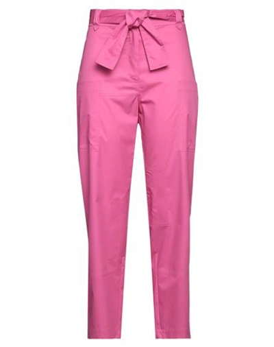 Shop Shirtaporter Woman Pants Fuchsia Size 8 Cotton In Pink