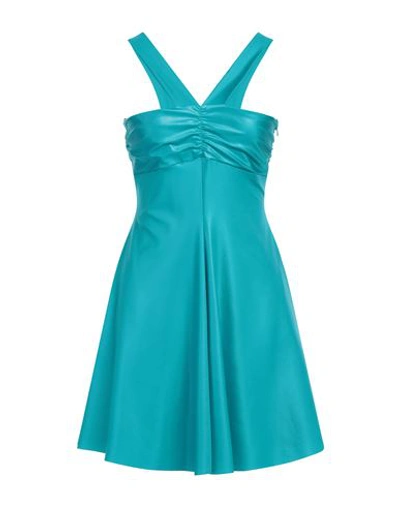 Shop Aniye By Woman Mini Dress Turquoise Size 10 Polyamide, Elastane In Blue
