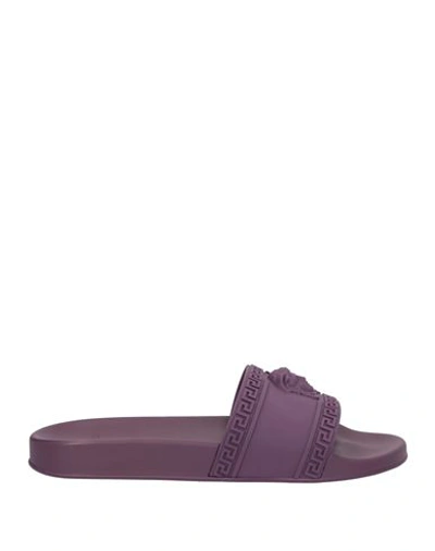 Shop Versace Man Sandals Purple Size 12 Rubber
