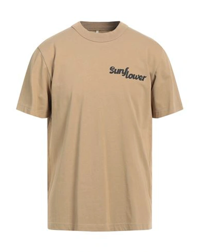 Shop Sunflower Man T-shirt Khaki Size L Organic Cotton In Beige